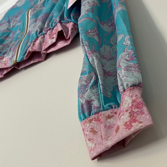 LoveShackFancy x Hurley Under The Sea Cropped Mesh Bomber Jacket Cover Up - Picture 6 of 16